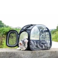 Τσάντα μεταφοράς κατοικιδίου PET διαφανής γκρι Υ28.5×42×32εκ.