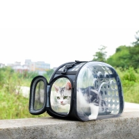 Τσάντα μεταφοράς κατοικιδίου PET διαφανής γκρι Υ28.5×42×32εκ.