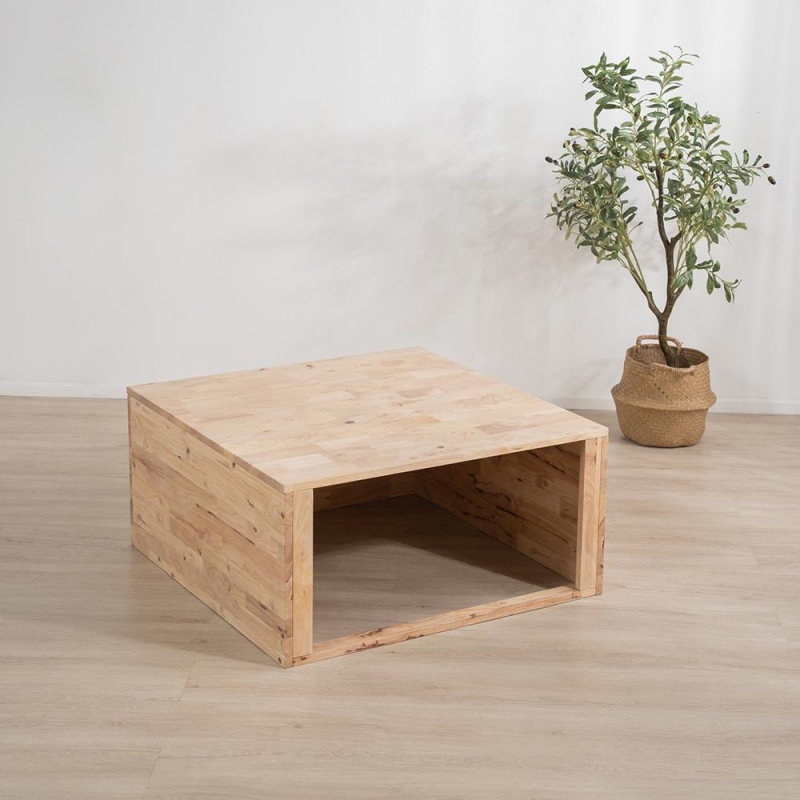 Ξύλινο κουτί με καπάκι Nextdeco Natural Υ39x80x80εκ.