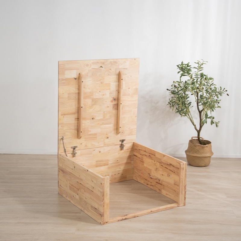 Ξύλινο κουτί με καπάκι Nextdeco Natural Υ39x80x80εκ.