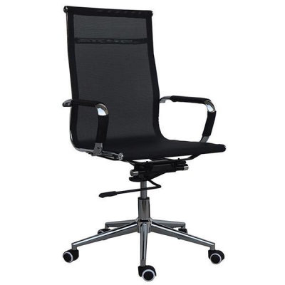 Καρέκλα διευθυντική τροχήλατη Nextdeco μαύρη 120x54x64εκ.