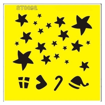 Στένσιλ πλαστικό "Χριστουγεννιάτικα σχέδια" 16x16εκ.  (ST0098A)