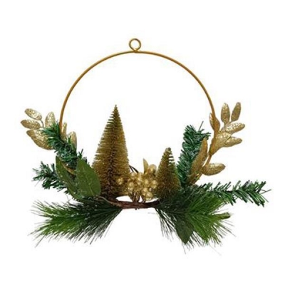 Στεφάνι στρογγυλό με glitter σε χρυσό χρώμα ø26εκ. Στεφάνι στρογγυλό με glitter σε χρυσό χρώμα ø26εκ.