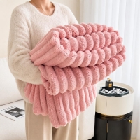 Κουβέρτα faux fur ροζ 150x200εκ.