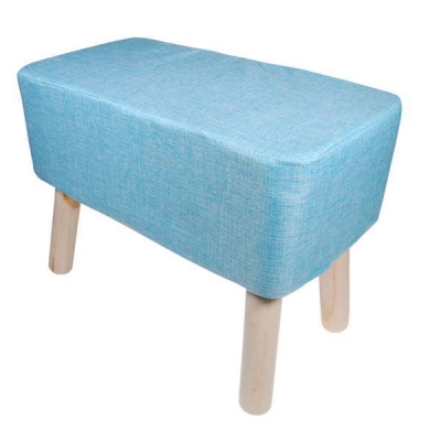 Σκαμπό υφασμάτινο Nextdeco γαλάζιο με ξύλινα πόδια Υ37x50x27εκ. Σκαμπό υφασμάτινο Nextdeco γαλάζιο με ξύλινα πόδια Υ37x50x27εκ.