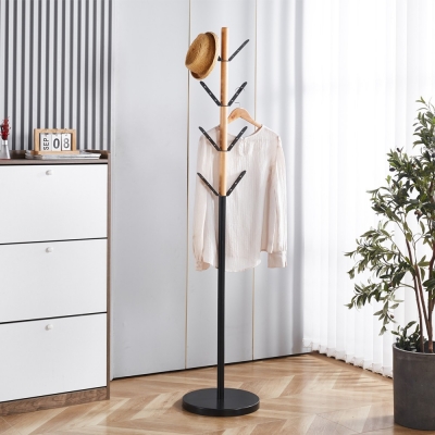 Καλόγερος ξύλινος Nextdeco βάση μέταλλο και ξύλο 172εκØ35εκ.