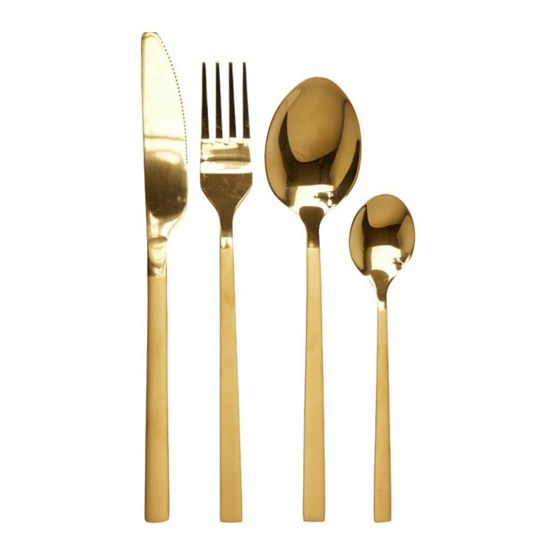 Μαχαιροπίρουνα ανοξείδωτα 16 τεμ. χρυσά