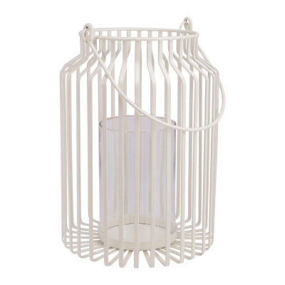 Φανάρι διακοσμητικό λευκό Υ29x20,5εκ. Φανάρι διακοσμητικό λευκό Υ29x20,5εκ.