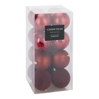 Σετ 16 χριστουγεννιάτικες μπάλες κόκκινες Ø8εκ.
