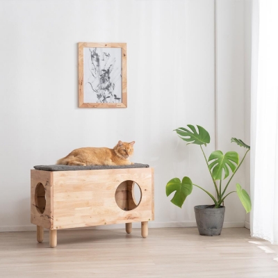 Σπιτάκι γάτας- τραπέζι βοηθητικό Nextdeco Natural μασίφ ξύλο Υ47x73x35εκ. Σπιτάκι γάτας- τραπέζι βοηθητικό Nextdeco Natural μασίφ ξύλο Υ47x73x35εκ.