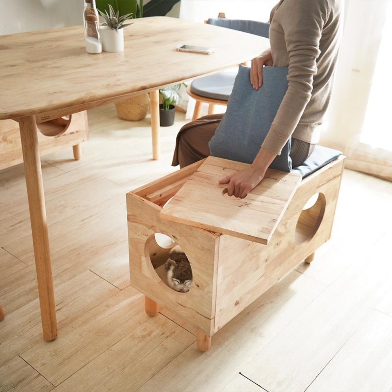 Σπιτάκι γάτας Nextdeco Natural μασίφ ξύλο Υ47x73x35εκ. Σπιτάκι γάτας Nextdeco Natural μασίφ ξύλο Υ47x73x35εκ.