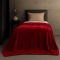 Κουβέρτα μονή κόκκινη βελουτέ από 100% polyester 150x220εκ.