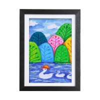 Κορνίζα για παιδικές ζωγραφιές Α4 με χώρο αποθήκευσης, μαύρη Υ30×21εκ.