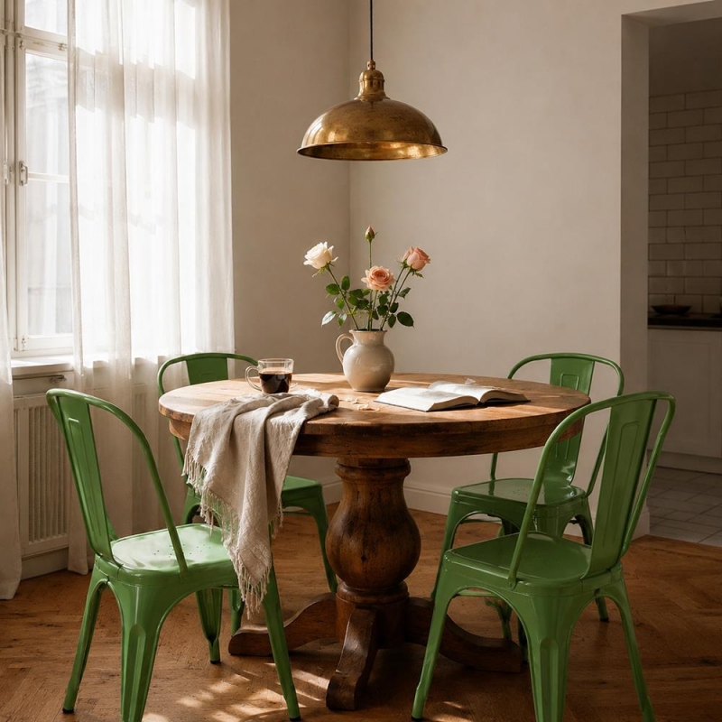 Καρέκλα μεταλλική Nextdeco Loft στοιβαζόμενη olive green 45x48xΥ85εκ Καρέκλα μεταλλική Nextdeco Loft στοιβαζόμενη olive green 45x48xΥ85εκ