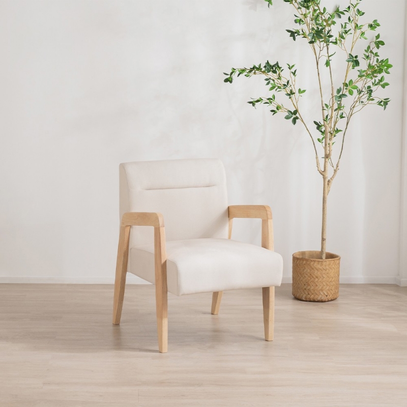 Πολυθρόνα Nextdeco Natural μασίφ ξύλο λευκή Υ78,5x58x72,5εκ. Πολυθρόνα Nextdeco Natural μασίφ ξύλο λευκή Υ78,5x58x72,5εκ.