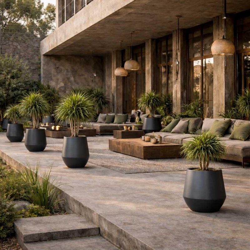 Γλάστρα - κασπώ Heos ανθρακί Υ35xΦ39,5εκ Γλάστρα - κασπώ Heos ανθρακί Υ35xΦ39,5εκ