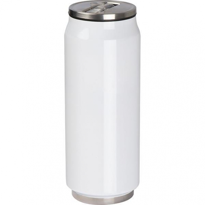 Θερμός "Κουτάκι αναψυκτικού" λευκό inox 500 ml. Υ18,5xØ7εκ.