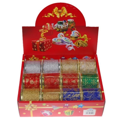 Κορδέλες χριστουγεννιάτικες 6 εκ. x 2.7μ.  6 σχέδια Κορδέλες χριστουγεννιάτικες 6 εκ. x 2.7μ.  6 σχέδια