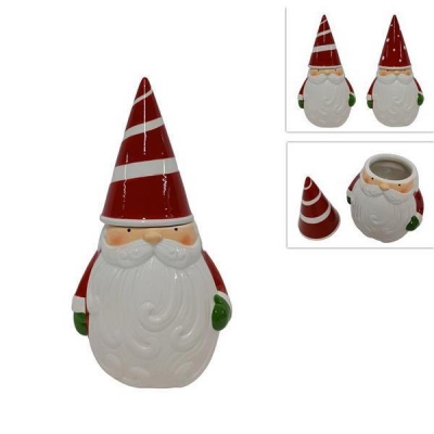 Χριστουγεννιάτικο διακοσμητικό κουτί για μπισκότα κεραμικό με τον Αγιο Βασίλη Υ28xØ14εκ. κοκτέηλ 2 χρώματα Χριστουγεννιάτικο διακοσμητικό κουτί για μπισκότα κεραμικό με τον Αγιο Βασίλη Υ28xØ14εκ. κοκτέηλ 2 χρώματα