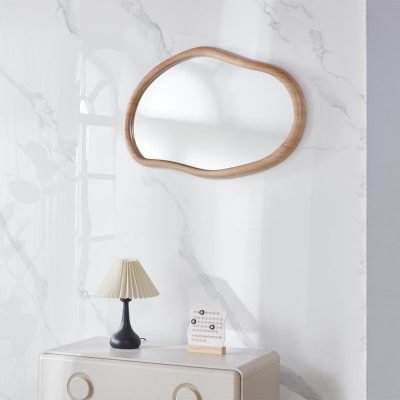 Καθρέφτης επιτοίχιος Nextdeco 77x52εκ. πλαίσιο MDF - PVC φυσικό χρώμα Καθρέφτης επιτοίχιος Nextdeco 77x52εκ. πλαίσιο MDF - PVC φυσικό χρώμα