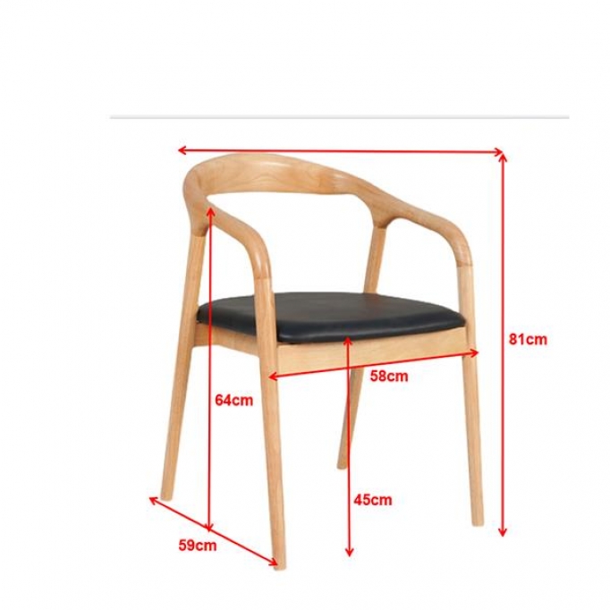 Καρέκλα ξύλινη Nextdeco Jackson μαύρη Υ79,5x56x62εκ