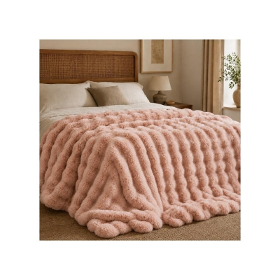 Κουβέρτα faux fur ροζ 160x200εκ. Κουβέρτα faux fur ροζ 160x200εκ.