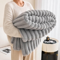 Κουβέρτα faux fur γκρι 150x200εκ.