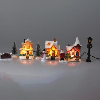 Χριστουγεννιάτικο χωριό LED 10 τεμαχίων