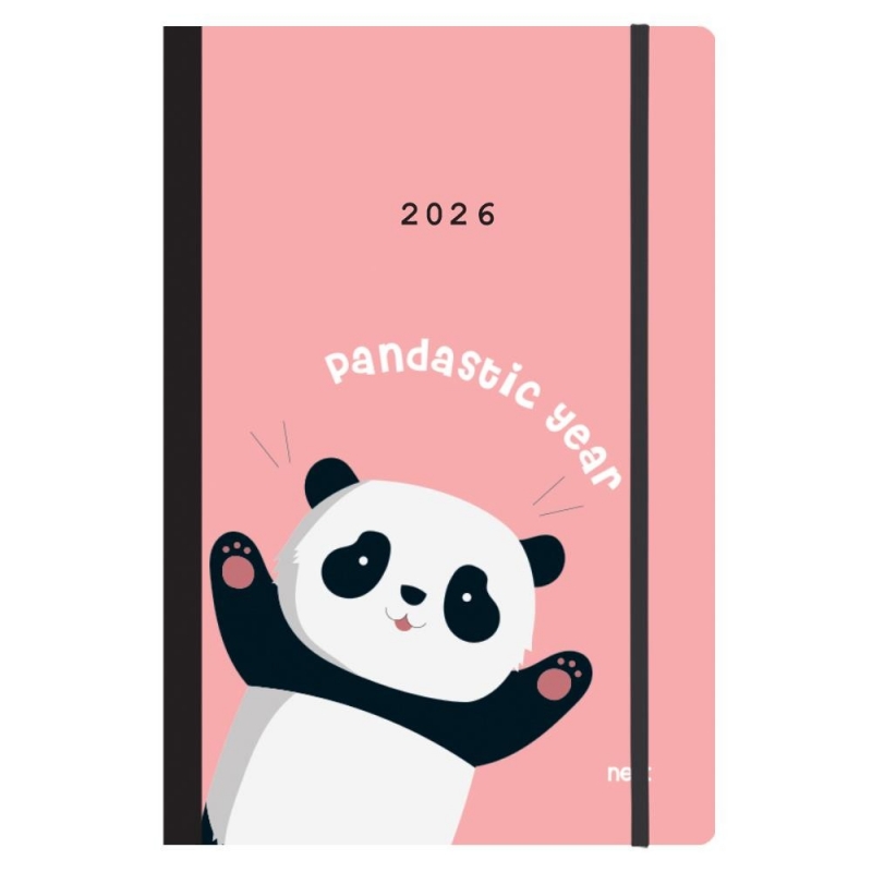 Next ημερολόγιο 2026 Trends Panda ημερήσιο flexi με λάστιχο 12x17εκ.