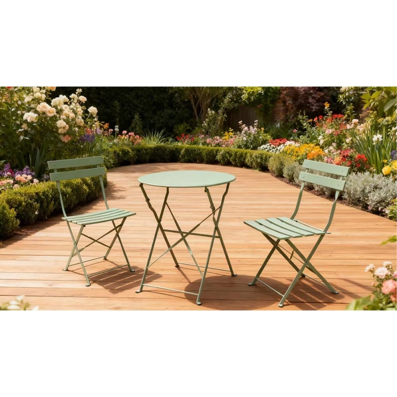 Σετ 3τμχ Nextdeco μεταλλικό πράσινο Υ82εκ.