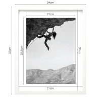 Κορνίζα τοίχου ξύλινη λευκή με ακρυλικό τζάμι Υ30x21εκ. Κορνίζα τοίχου ξύλινη λευκή με ακρυλικό τζάμι Υ30x21εκ.