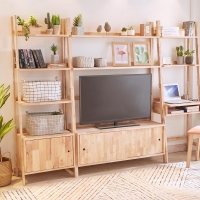 Γραφείο Ραφιέρα Nextdeco Natural μασίφ ξύλο Y180x60,1x40,5εκ.