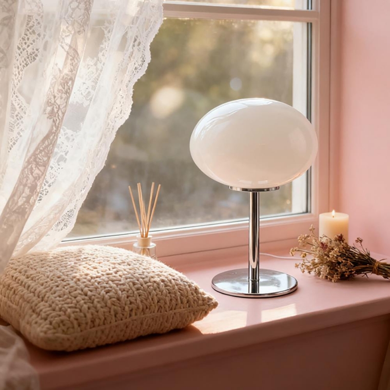 Φωτιστικό επιτραπέζιο μεταλλικό LED Nextdeco λευκό Υ31xØ20εκ. Φωτιστικό επιτραπέζιο μεταλλικό LED Nextdeco λευκό Υ31xØ20εκ.
