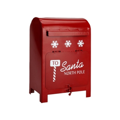 Χριστουγεννιάτικο γραμματοκιβώτιο Santa μεταλλικό κόκκινο Υ23x15x11,5εκ.