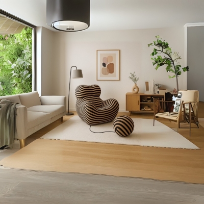 Compressed πολυθρόνα Nextdeco ριγέ μαύρο-μπεζ 102x120xΥ92εκ. Compressed πολυθρόνα Nextdeco ριγέ μαύρο-μπεζ 102x120xΥ92εκ.