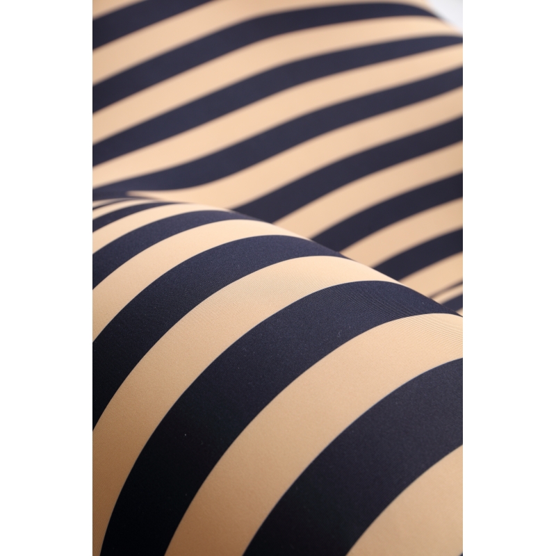 Compressed πολυθρόνα Nextdeco ριγέ μαύρο-μπεζ 102x120xΥ92εκ.