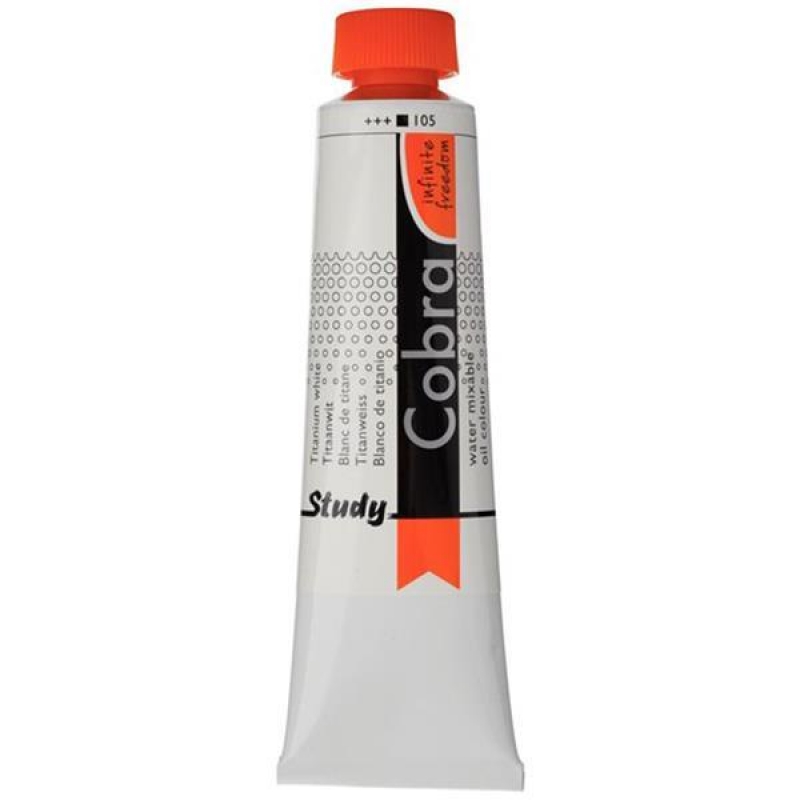 Talens Cobra Study water mixable oil 105 titanium white 40ml. Talens Cobra Study water mixable oil 105 titanium white 40ml.