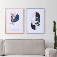 Κορνίζα τοίχου μεταλλική ροζ-χρυσή με ακρυλικό τζάμι 60x40εκ.