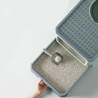 Κλειστή τουαλέτα γάτας με συρτάρι πράσινη 50×40×40εκ.