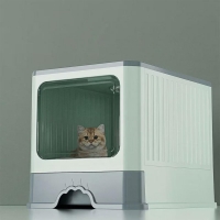 Κλειστή τουαλέτα γάτας με συρτάρι πράσινη 50×40×40εκ.