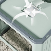 Κλειστή τουαλέτα γάτας με συρτάρι πράσινη 50×40×40εκ.