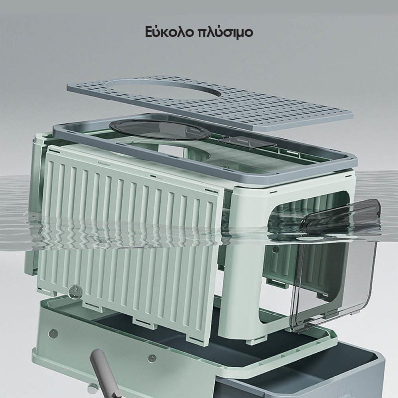 Κλειστή τουαλέτα γάτας με συρτάρι πράσινη 50×40×40εκ.