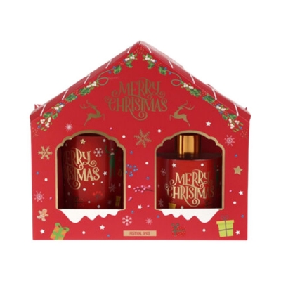 Σετ αρωματικό diffuser - κερί Χριστουγεννιάτικο Festival Spice