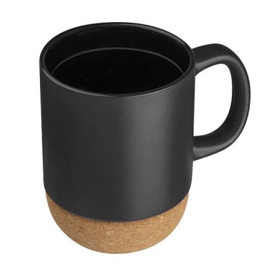 Κούπα κεραμική 350ml μαύρη με βάση από φελλό 8,6x11,3εκ. Κούπα κεραμική 350ml μαύρη με βάση από φελλό 8,6x11,3εκ.