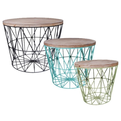 Σετ 3 τραπέζια ξύλινα με σιδερένια βάση Υ47x59.5εκ. - Y42x50εκ. - Υ37,5x40εκ. Σετ 3 τραπέζια ξύλινα με σιδερένια βάση Υ47x59.5εκ. - Y42x50εκ. - Υ37,5x40εκ.