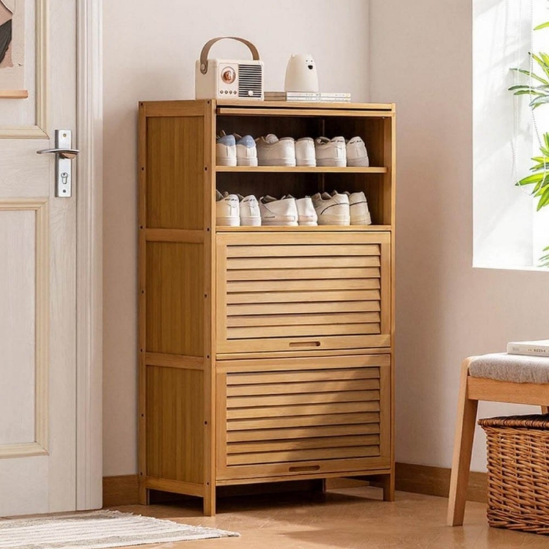 Παπουτσοθήκη 7 επιπέδων Nextdeco μπαμπού Υ106x60x32εκ. μικρή