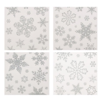Χριστουγεννιάτικα αυτοκόλλητα παραθύρου Χιονονιφάδες ασημί 30x42εκ. Χριστουγεννιάτικα αυτοκόλλητα παραθύρου Χιονονιφάδες ασημί 30x42εκ.