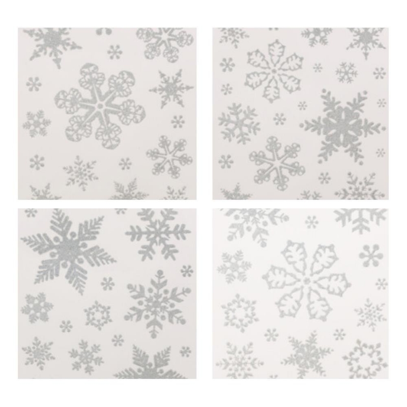 Χριστουγεννιάτικα αυτοκόλλητα παραθύρου Χιονονιφάδες ασημί 30x42εκ. Χριστουγεννιάτικα αυτοκόλλητα παραθύρου Χιονονιφάδες ασημί 30x42εκ.