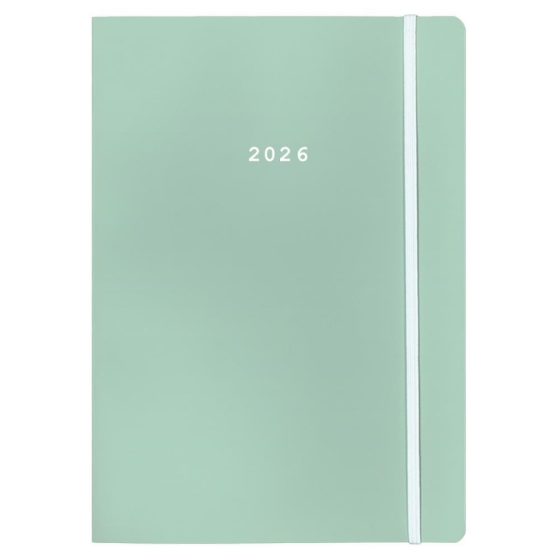 Next ημερολόγιο 2026 Pastel ημερήσιο flexi πράσινο ανοιχτό με λάστιχο 12x17εκ.