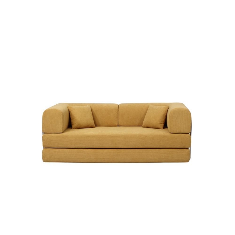 Compressed Nextdeco καναπές-κρεβάτι κίτρινος 200x100x75εκ.